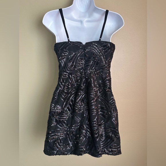 Black Sequin Showpo Mini Dress - Picture 2 of 4